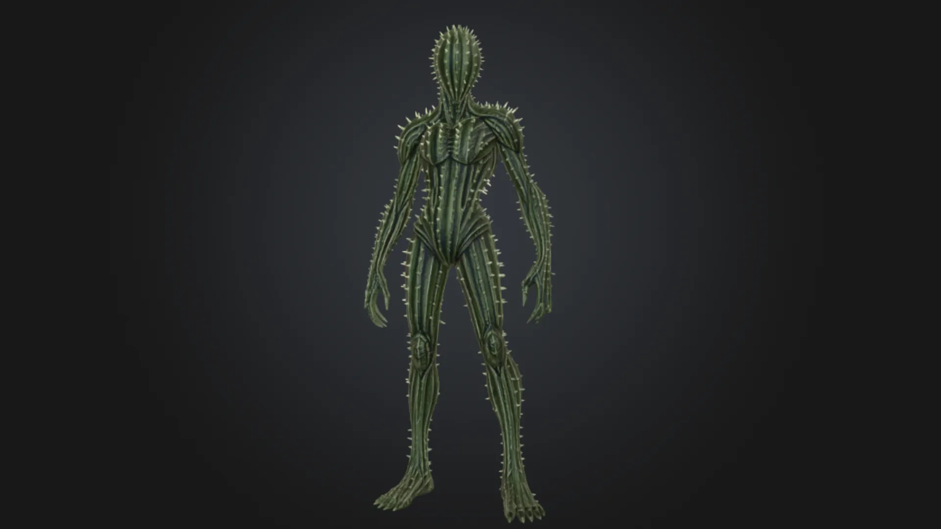 Humanoid Cactus 3D Model .c4d .max .obj .3ds .fbx .stl .blend 