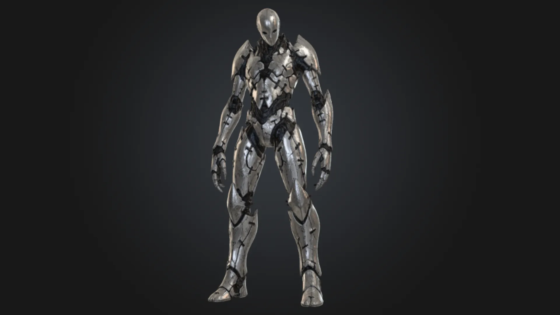 Fissured Porcelain Automaton 3D Model .c4d .max .obj .3ds .fbx .stl .blend 