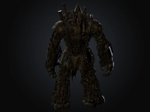 Industrial Clockwork Juggernaut 3D Model