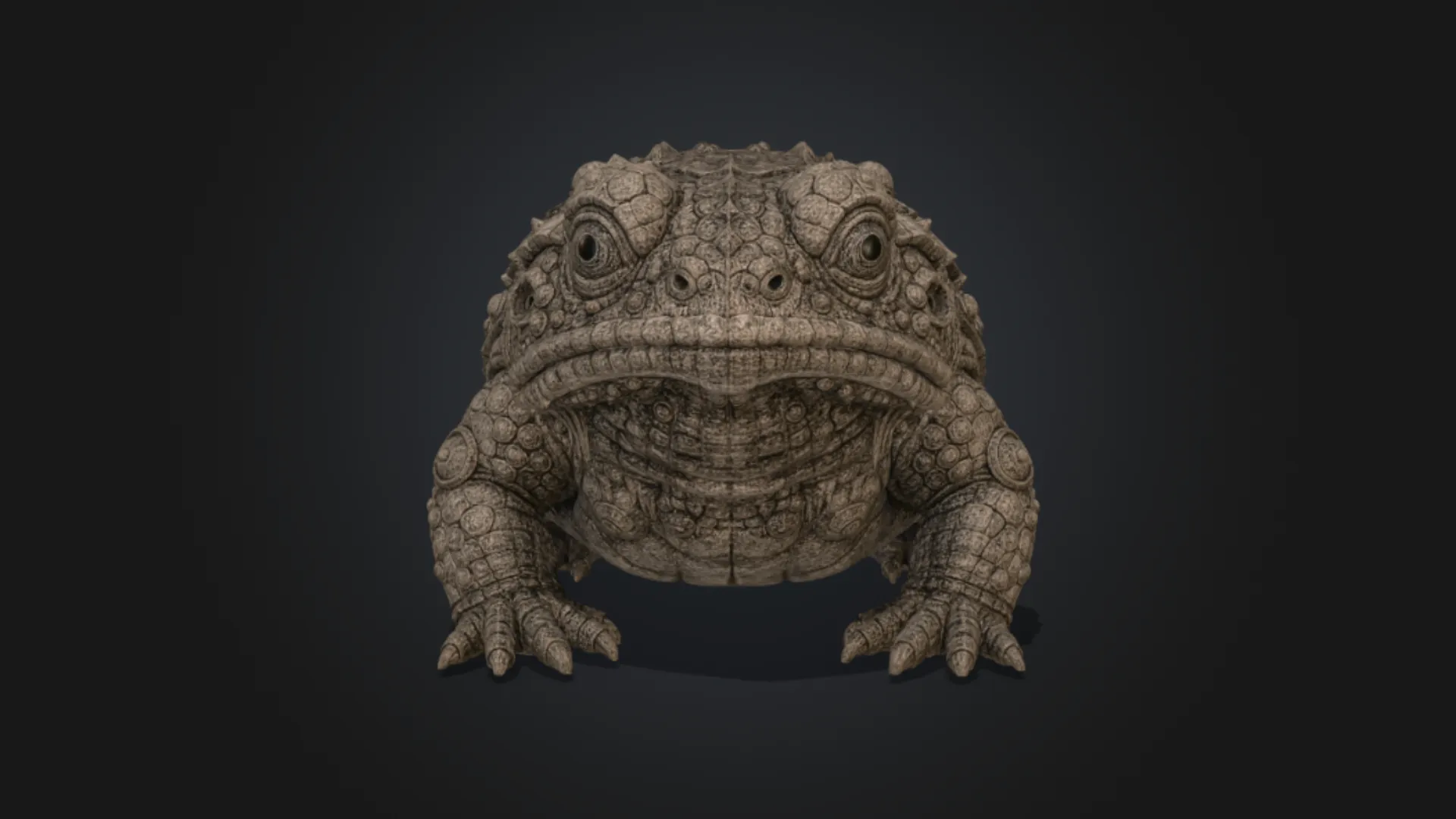 Lithic Bufonidae 3D Model .c4d .max .obj .3ds .fbx .stl .blend