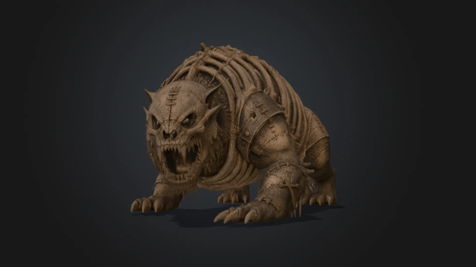 Sutured Beast 3D Model .c4d .max .obj .3ds .fbx .stl .blend 