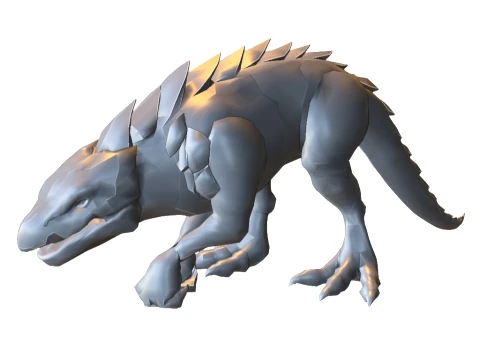Cr&eacute;ature l&eacute;zard blind&eacute;e de science-fiction Modèles 3D en vedette