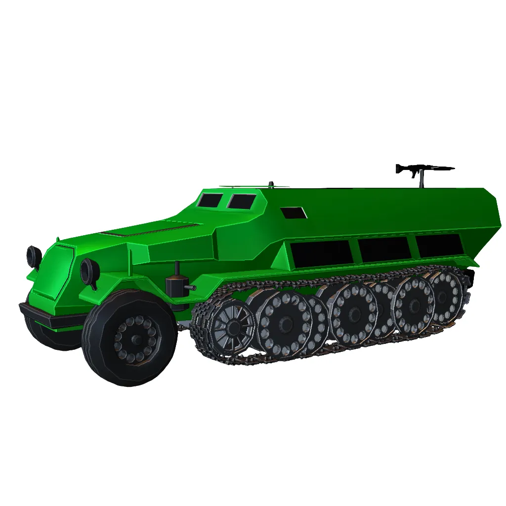 WW2 Half-Track Armored Personnel Carrier APC 3D Print Model .c4d .max .obj .3ds .fbx .stl .blend 