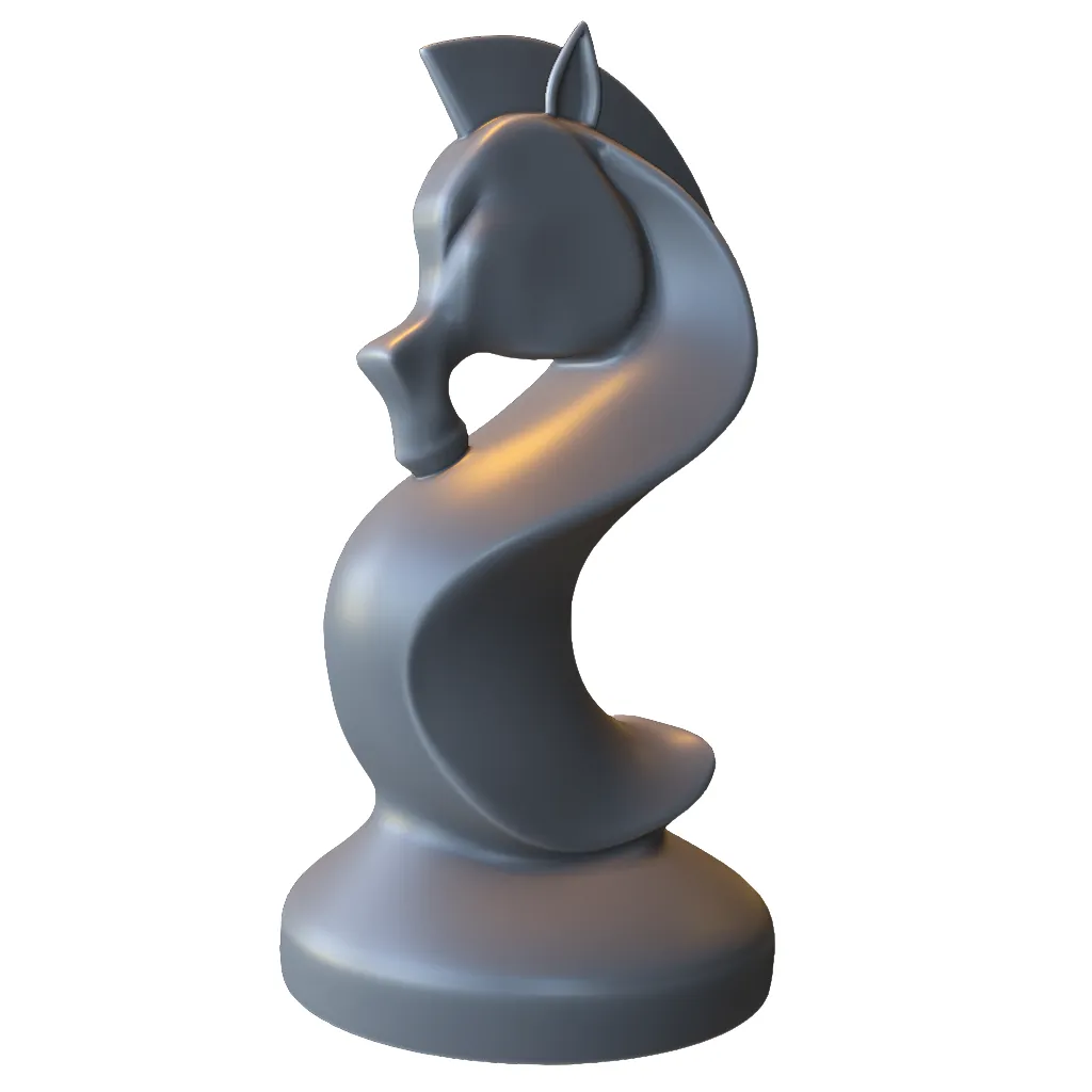 Stylized Knight Chess Piece 3D Print Model .c4d .max .obj .3ds .fbx .stl .blend