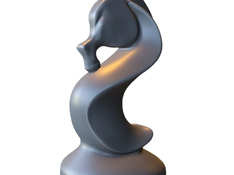 Pi&egrave;ce d'&eacute;checs de chevalier stylis&eacute;e Modèles 3D en vedette