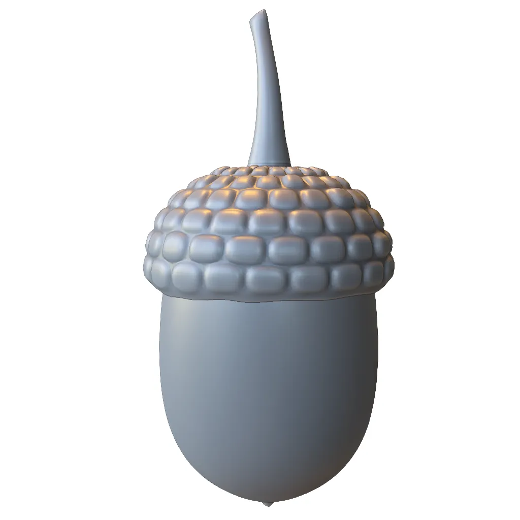 Stylized Acorn Nut 3D Print Model .c4d .max .obj .3ds .fbx .stl .blend 