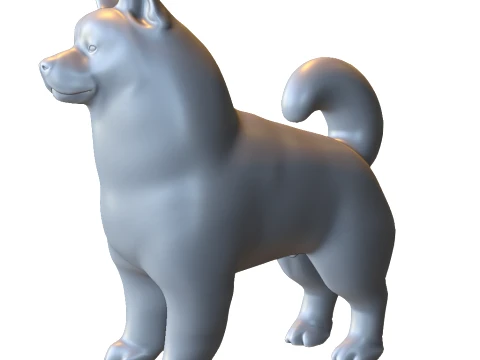 Chien Shiba Inu stylis&eacute; Modèles 3D en vedette