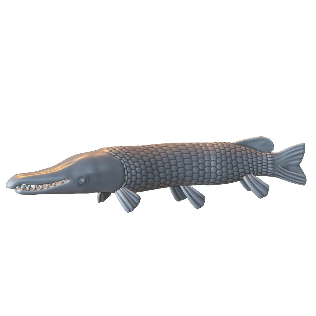 Alligator Gar Fish 3D Print Model .c4d .max .obj .3ds .fbx .stl .blend 