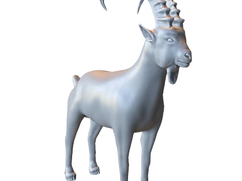 Alpine Ibex Wild Goat 3D Print Model