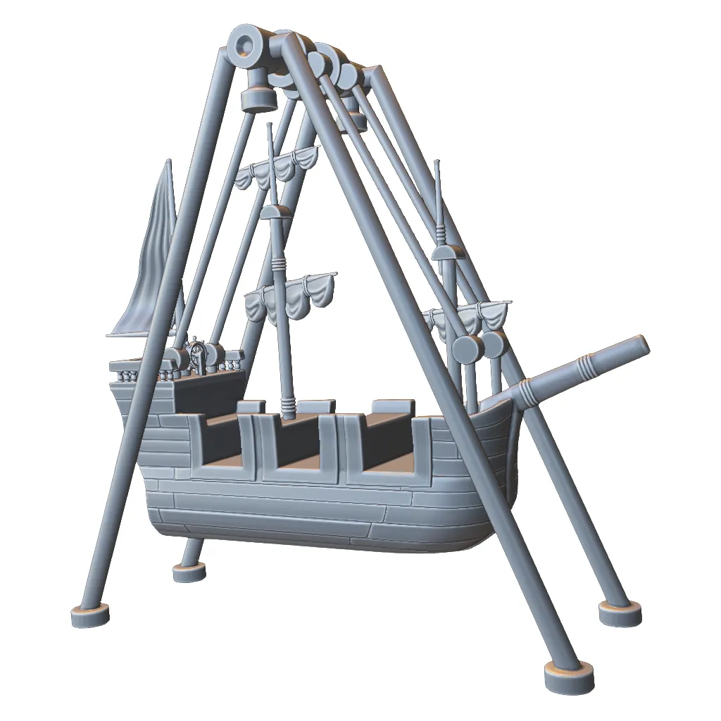 Amusement Park Pirate Ship Ride 3D Print Model .c4d .max .obj .3ds .fbx .stl .blend 