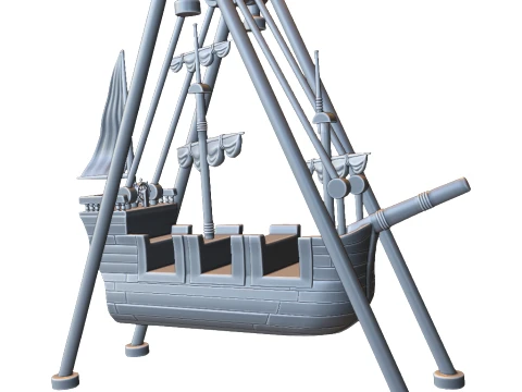 Eğlence Parkı Korsan Gemisi Gezisi 3D Baskı Modeli