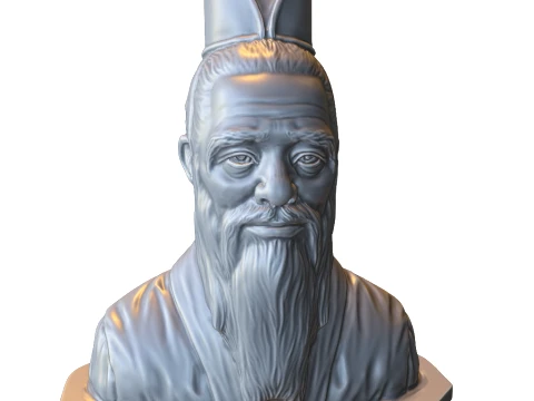 Buste de Confucius philosophe chinois ancien Modèles 3D en vedette
