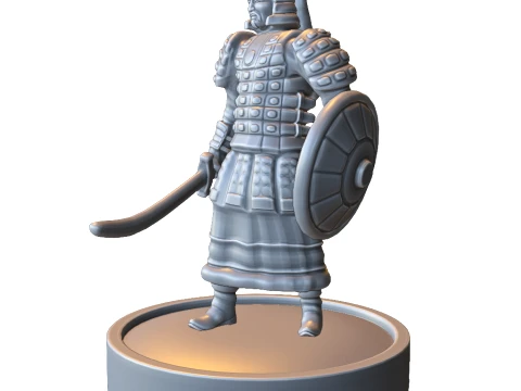 Miniature de guerrier chinois ancien Modèles 3D en vedette
