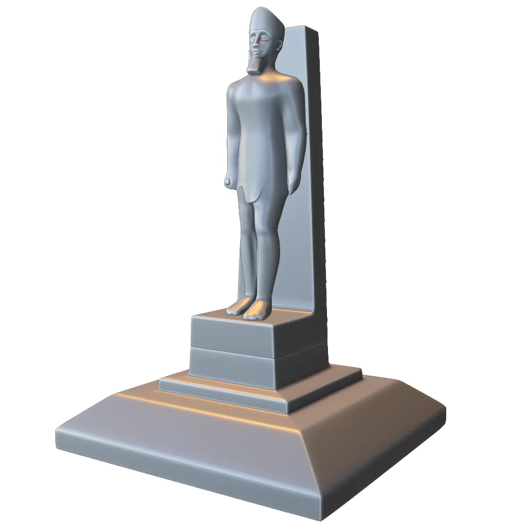 Ancient Egyptian Pharaoh Statue 3D Print Model .c4d .max .obj .3ds .fbx .stl .blend