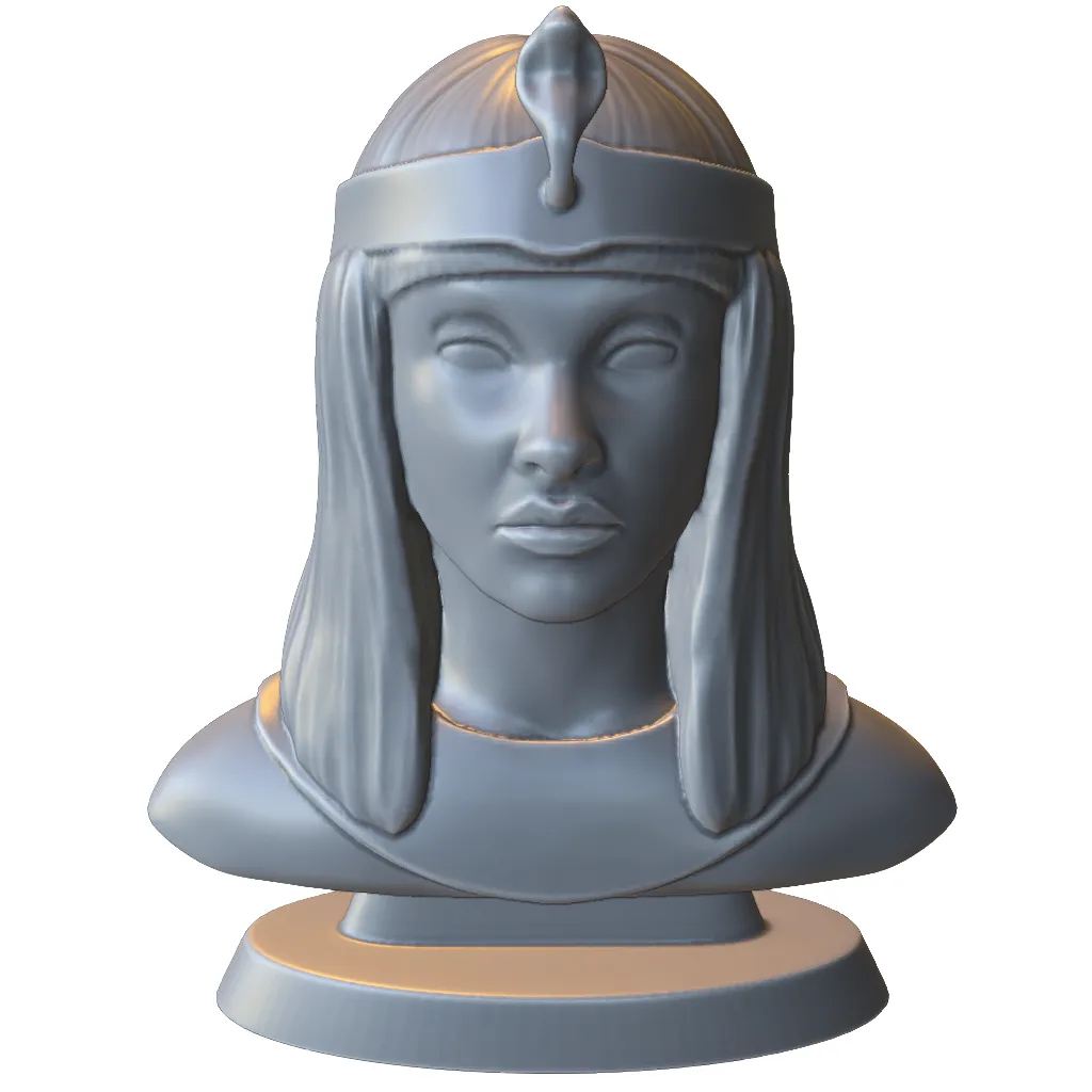Ancient Egyptian Queen Cleopatra Bust 3D Print Model .c4d .max .obj .3ds .fbx .stl .blend 