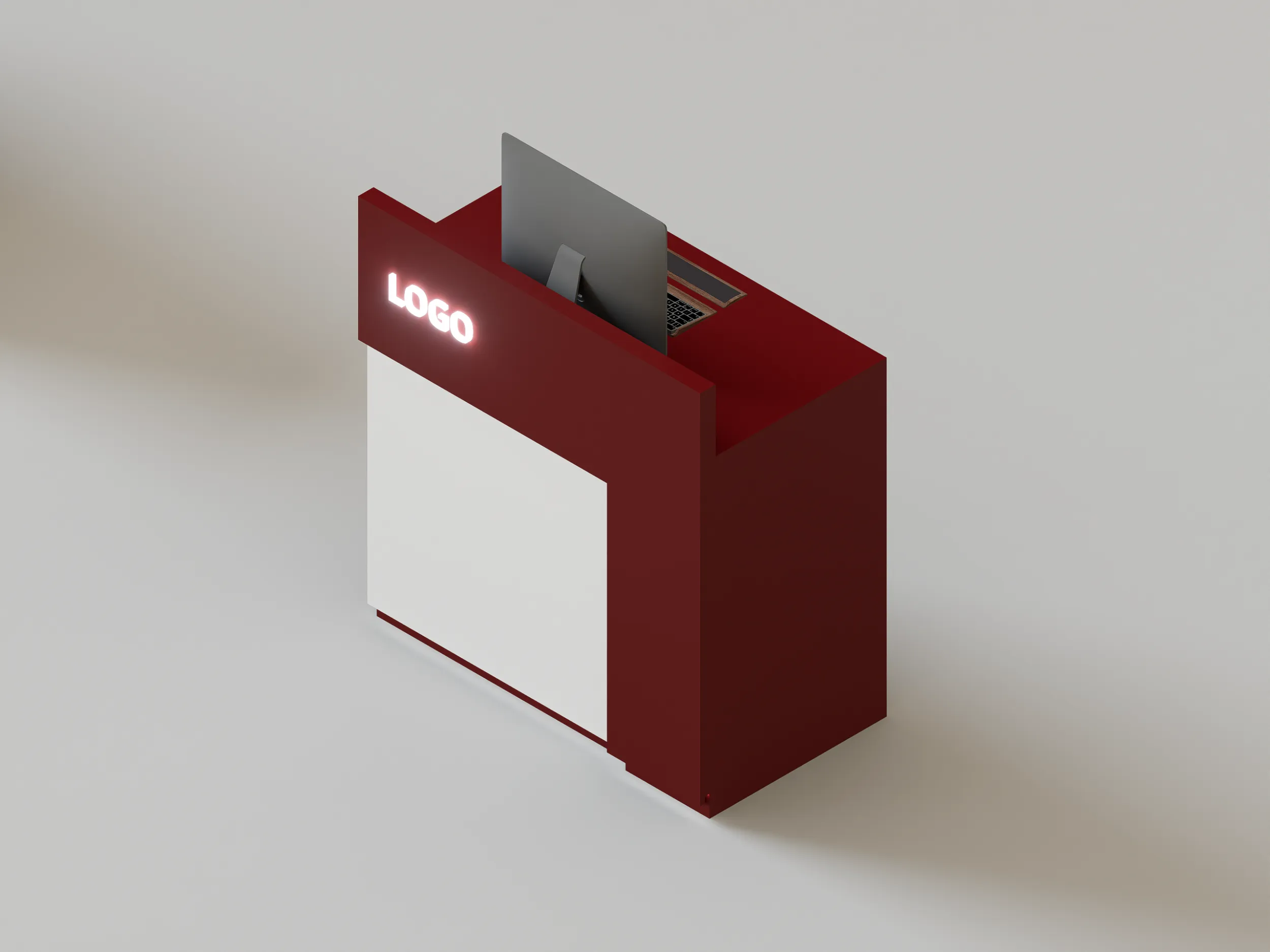 Modern minimalist reception desk 3D Model .c4d .max .obj .3ds .fbx .stl .blend 