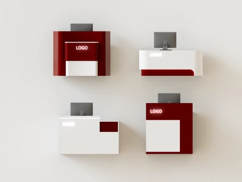 Modern minimalist reception desk 3D Model