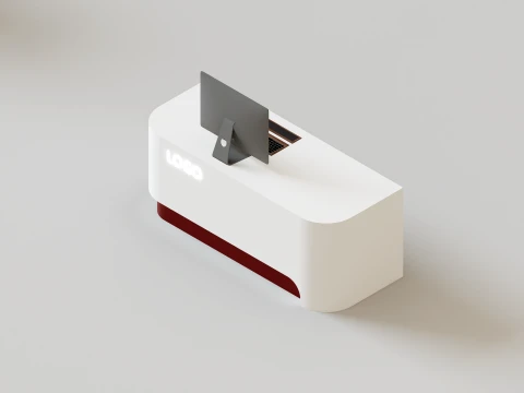 Modern minimalist reception desk 3D Model