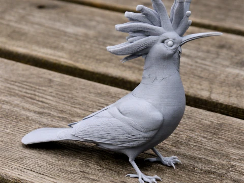 Wood Hoopoe Bird Modèle 3D