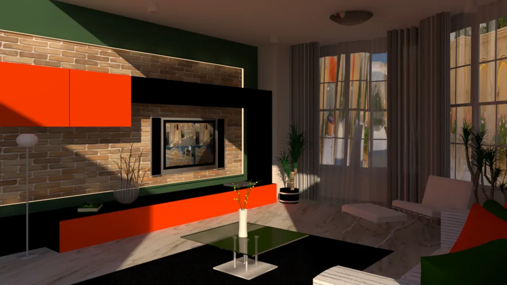 LIVING ROOM 3D Model .c4d .max .obj .3ds .fbx .stl .blend 