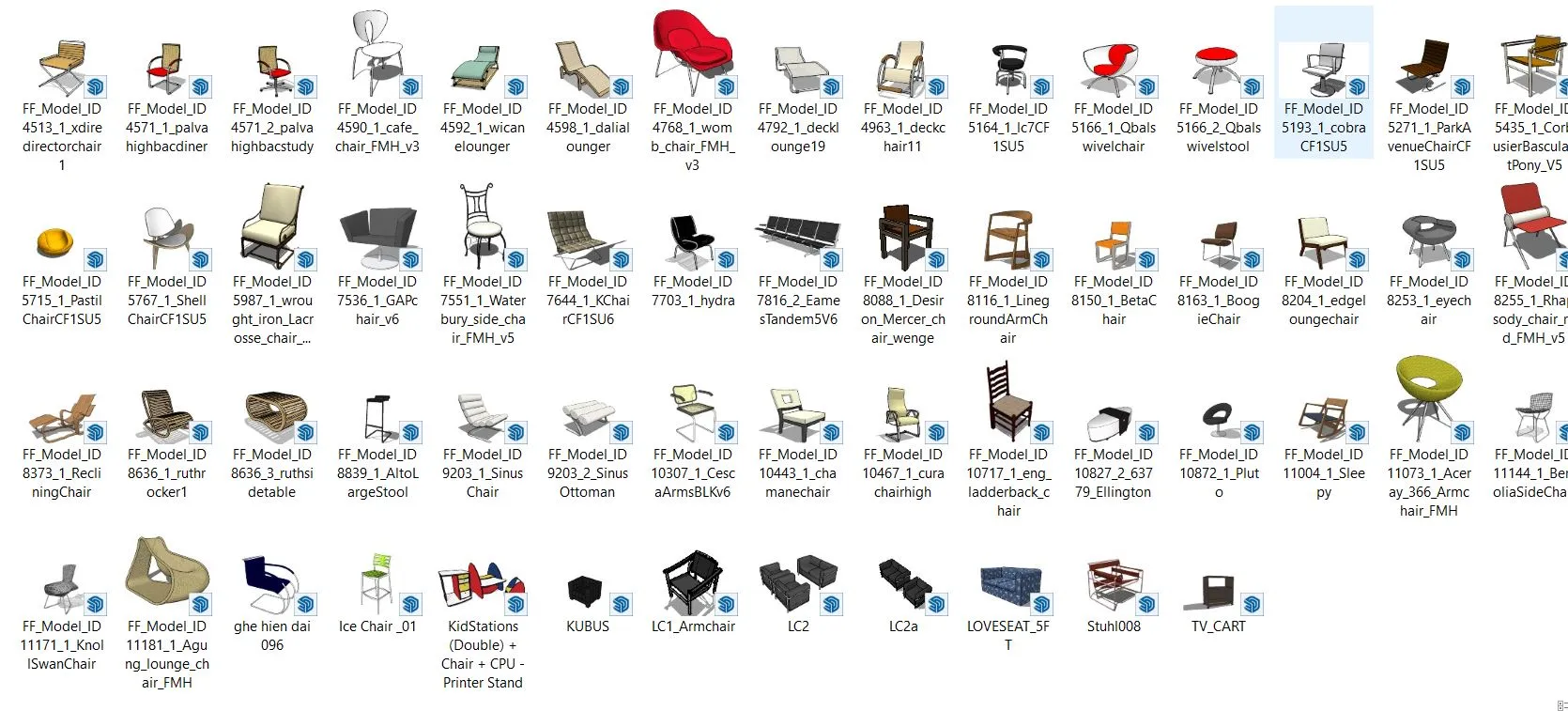 3D Chairs 3D Model .c4d .max .obj .3ds .fbx .stl .blend