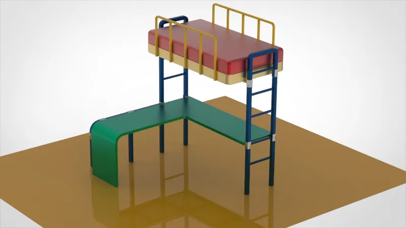 Kids Loft Bed 3D Model .c4d .max .obj .3ds .fbx .stl .blend