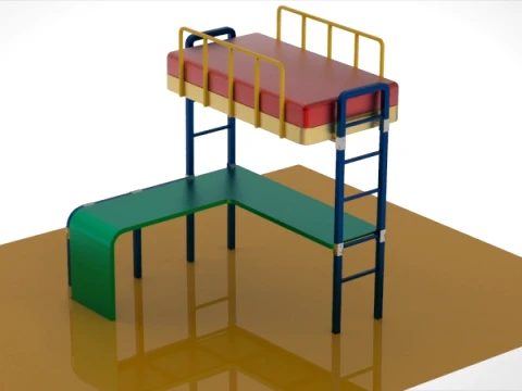 Cama alta para ni&ntilde;os Modelo 3D