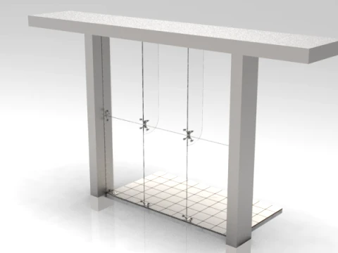 GLASS FACADE USING SPIDER SYSTEM 3D Model