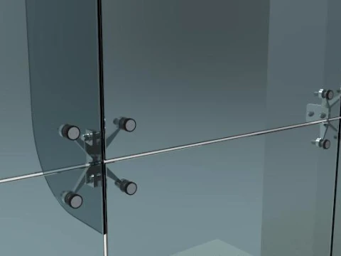 GLASS FACADE USING SPIDER SYSTEM 3D Model