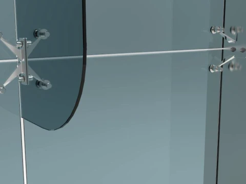 GLASS FACADE USING SPIDER SYSTEM 3D Model