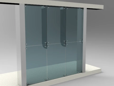 GLASS FACADE USING SPIDER SYSTEM 3D Model