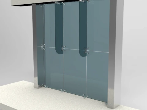GLASS FACADE USING SPIDER SYSTEM 3D Model