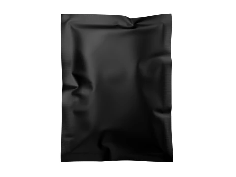 Matte Four Side Seal Sachet Bag Mockup 01 3D Model
