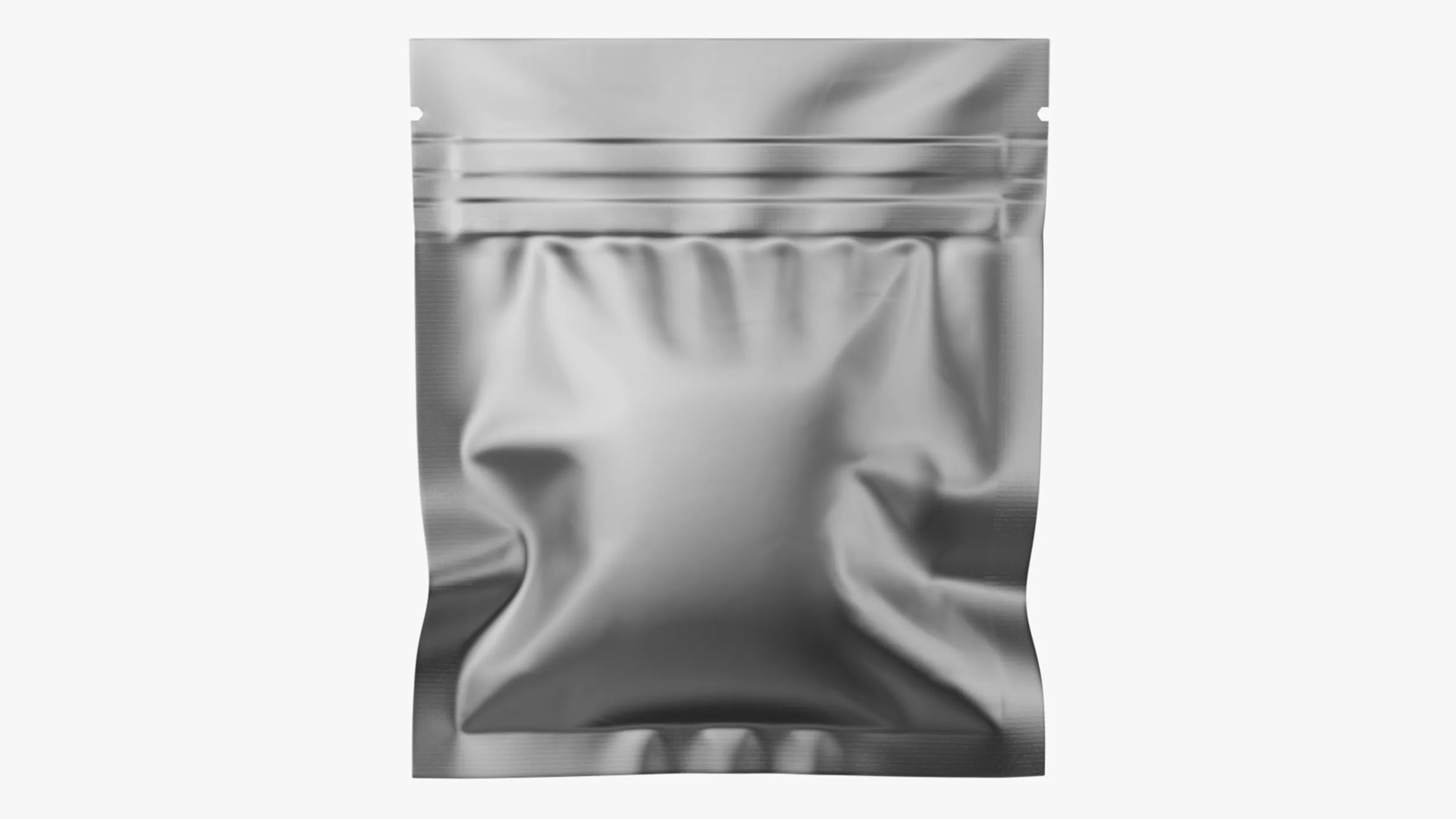 Metallic Mylar Ziplock Bag Mockup 01 3D Model .c4d .max .obj .3ds .fbx .stl .blend 