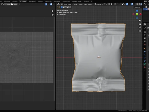 Snack Pack Foil Wrapper Mockup 11 3D Model