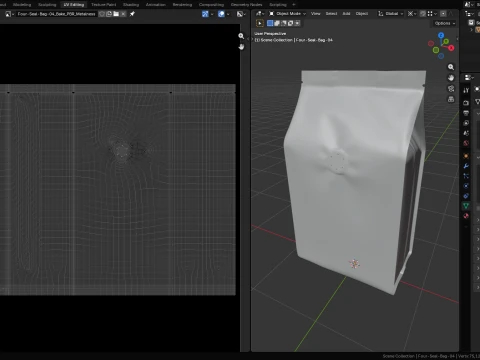 Coffee Bag Pouch Mockup 04 3D Model