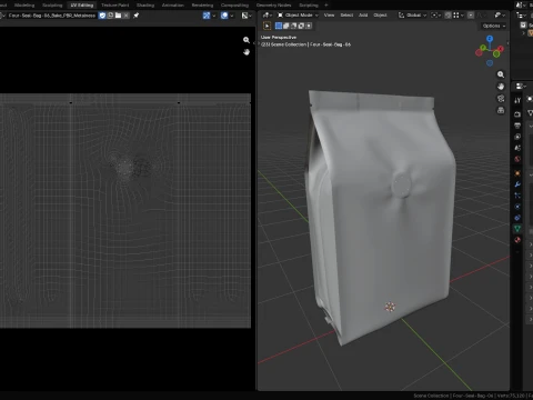 フォーシールバッグポーチモックアップ06 3Dモデル