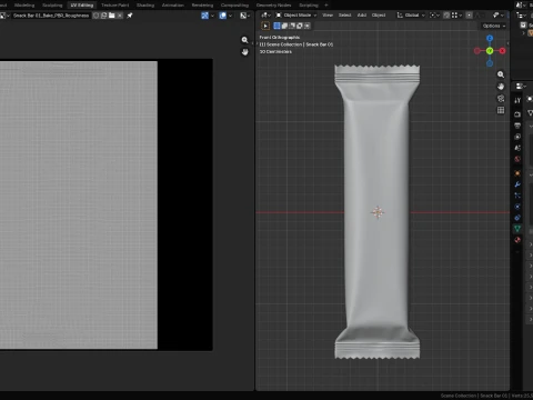 スナックバーホイルラッパーモックアップ01 3Dモデル