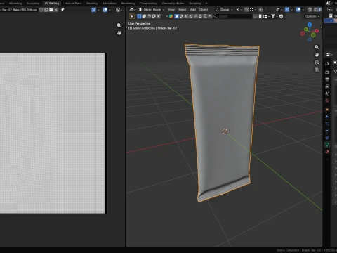 Snack Bar Foil Wrapper Mockup 02 3D Model