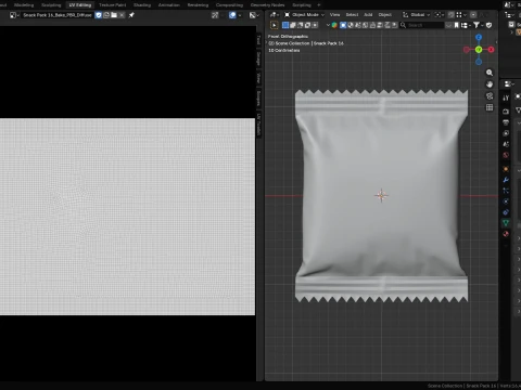 スナック パック ホイル ラッパー モックアップ 16 3Dモデル