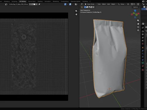 Coffee Bag Mockup 15 3D Model