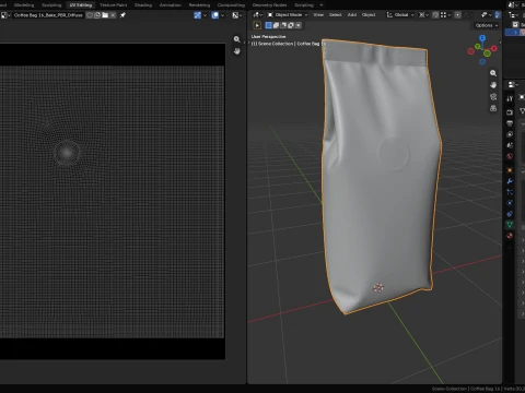 Coffee Bag Mockup 16 3D Model