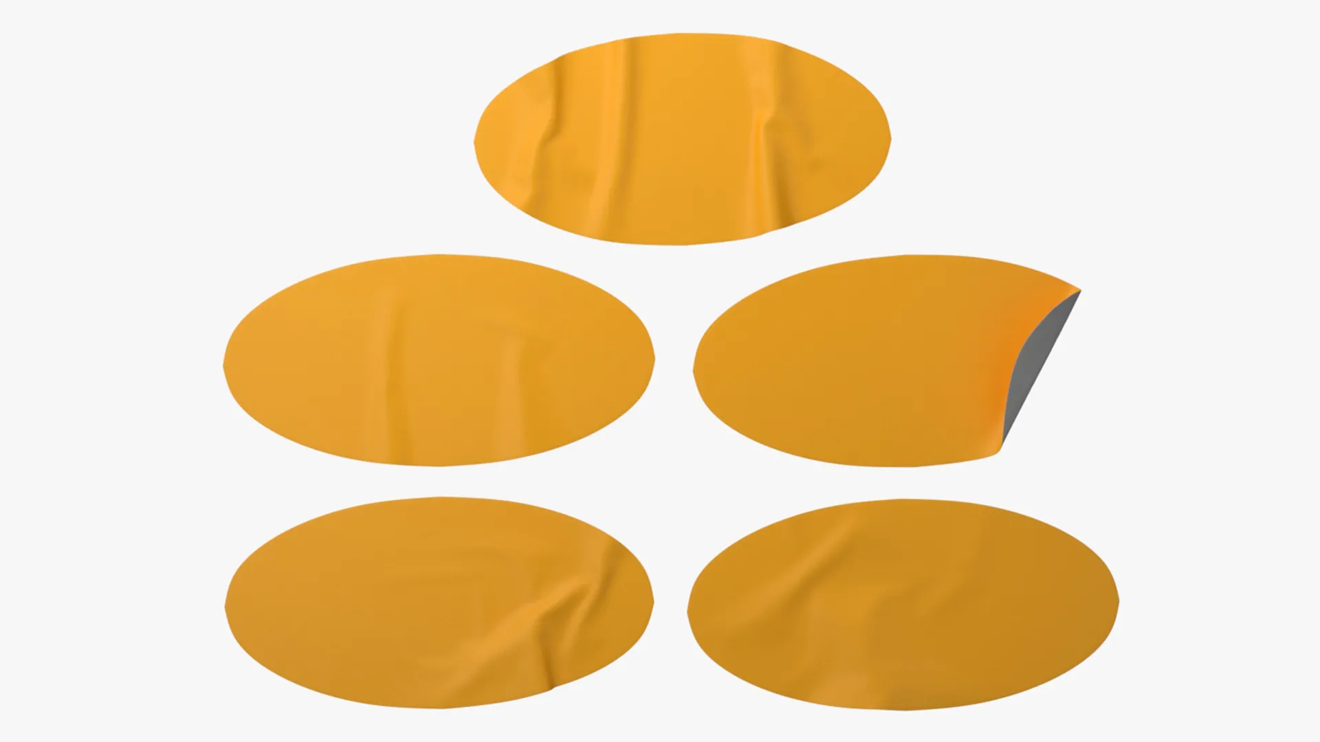 Ellipse Sticker Mockup Set 3D Model .c4d .max .obj .3ds .fbx .stl .blend 