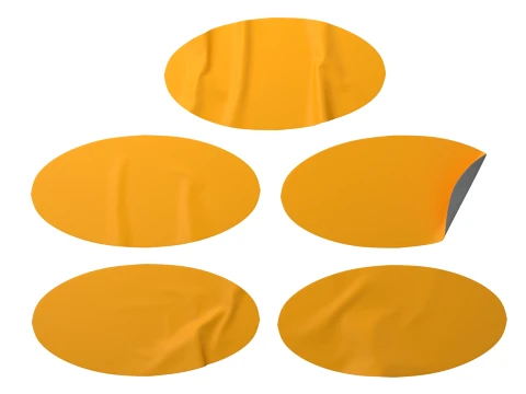 Ellips sticker mockup set 3D Model