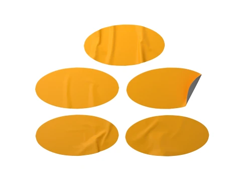 Ellipse Sticker Mockup Set 3D Model