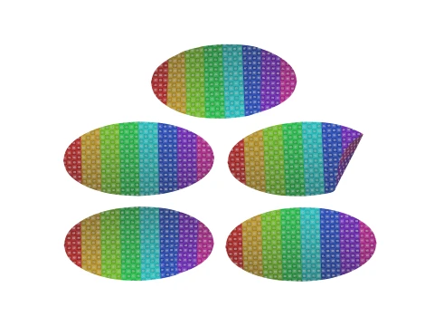Ellipse Sticker Mockup Set 3D Model