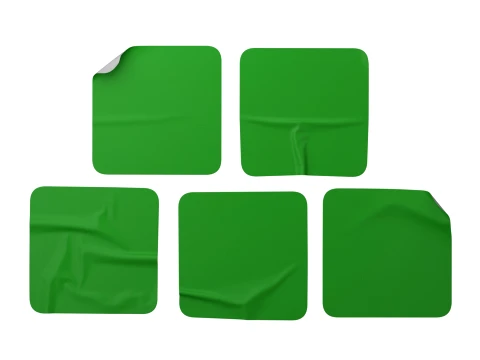 Square Sticker Mockup Set 3D Model