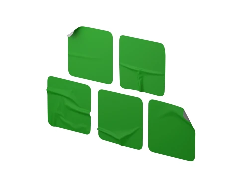 Square Sticker Mockup Set 3D Model