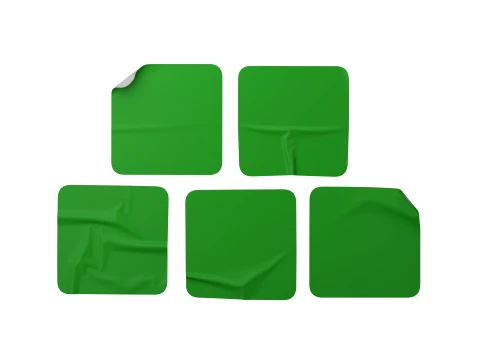 Square Sticker Mockup Set 3D Model
