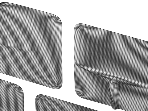 Square Sticker Mockup Set 3D Model